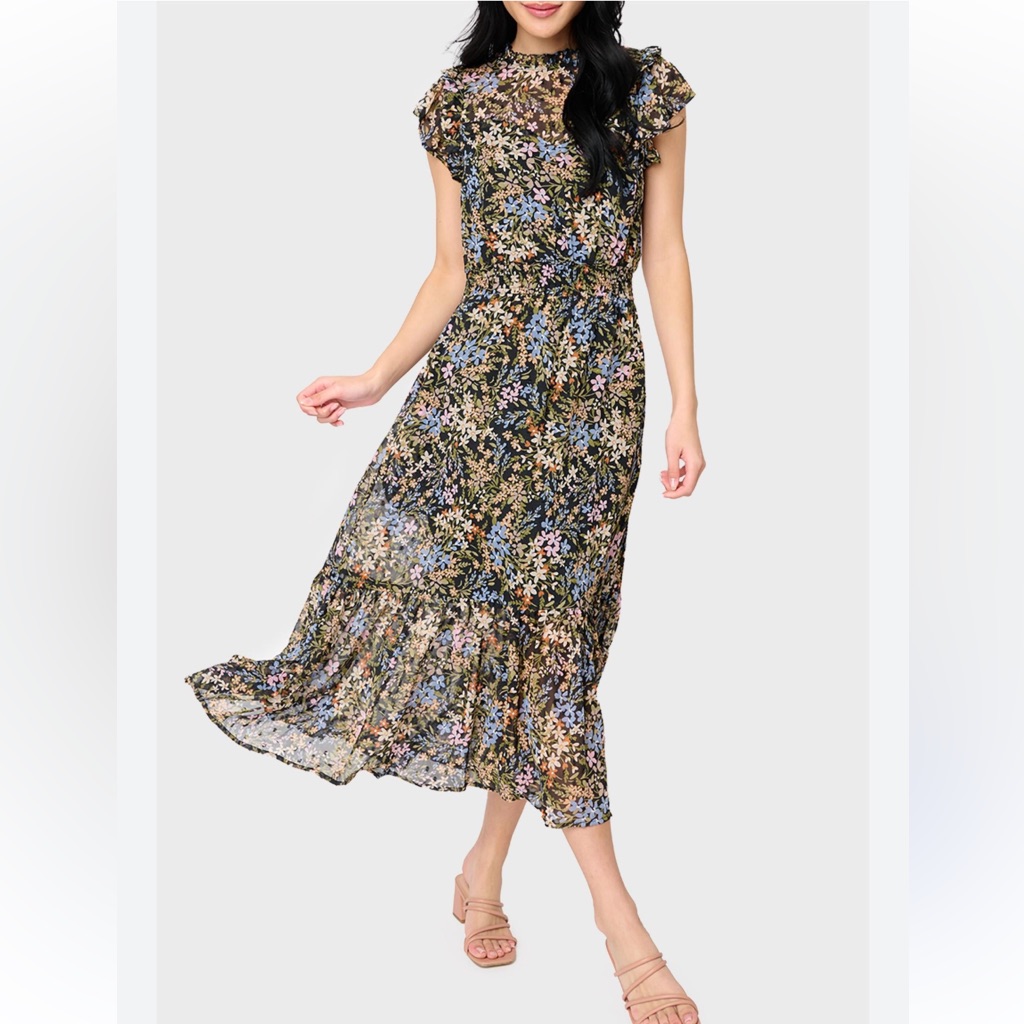 Floral Elegance Midi Dress